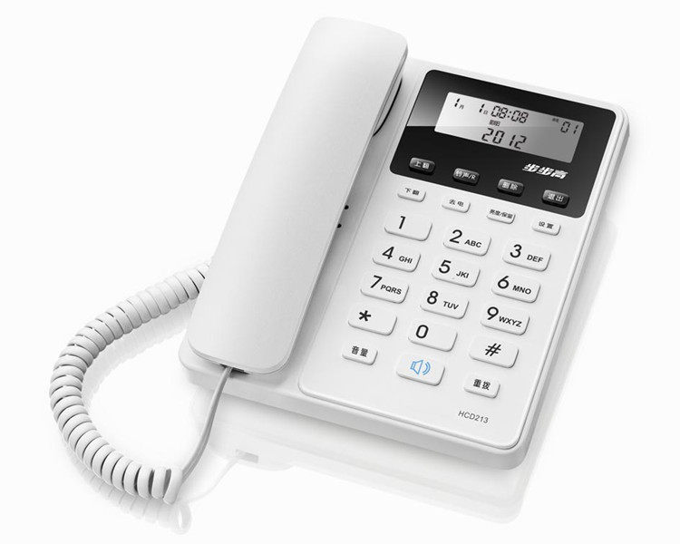 Step high HCD213 telephone to electric display of office holder fixed telephone free of battery
