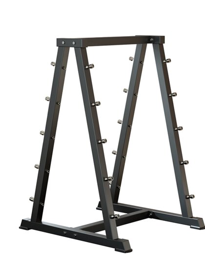 Commercial Fixed Barbell Set, Barbell Rack, Gym-Specific Curved Barbell, Integrated Curl Bar, Rubber-Coated Barbell