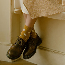 Under the boots three-dimensional flocking small flower pile socks cotton stockings autumn and winter Korean version of college style Japanese socks children