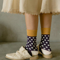Two pairs of cotton stacking socks under the boots Korean college style socks womens autumn and winter basic comfort mid socks