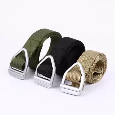 (Xi Ge's shop) zinc alloy buckle nylon tactical belt multifunctional outdoor special service Belt black sand Green