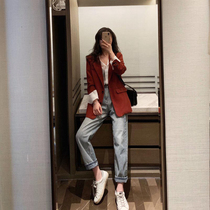 Sandro Vicari Fashion Suit Women Autumn Winter 2021 New Suits Jacket Jeans Slim two sets