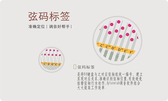 tunelab 피아노 튜닝 소프트웨어 보조 피아노 문자열 코드 라벨 피아노 튜닝 도구 무료 배송