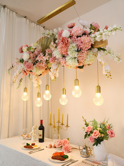 Bar Counter Pendant Light Dessert Bakery Flower Shop Theme Restaurant Party Dining Table Window Bar Plant ins Style Lighting