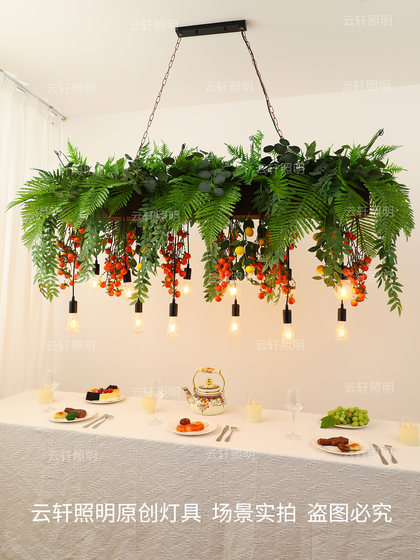 Persimmon Pendant Light Bar Counter Lamp Retro Festive Pastoral Style Homestay Restaurant Cafe Window Shop Plant Pendant Light