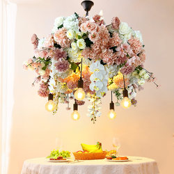 Creative Round Floral Chandelier with Flowers for Bar, Garden, Restaurant, Cafe, Hotel, Floral Decoration Chandelier