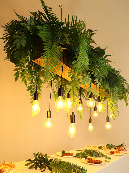 Bar Counter Pendant Light, Creative Plant Pendant Light, Restaurant, Hotel, Hot Pot Restaurant, Hotel Dining Decoration Light, Window Green Plant Pendant Light