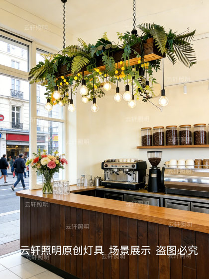 Bar Counter Pendant Light Persimmon Lemon Vintage Pastoral Style Plant Pendant Light Restaurant Cafe Window Artistic Decorative Lighting