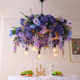 Creative Round Floral Chandelier with Flowers for Bar, Garden, Restaurant, Cafe, Hotel, Floral Decoration Chandelier