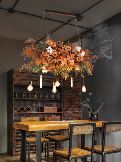 Bar Counter Chandelier, Creative Floral Lamp, Restaurant Dessert Shop Courtyard Bed and Breakfast Decorative Lamp, Party Table Plant Lamp
