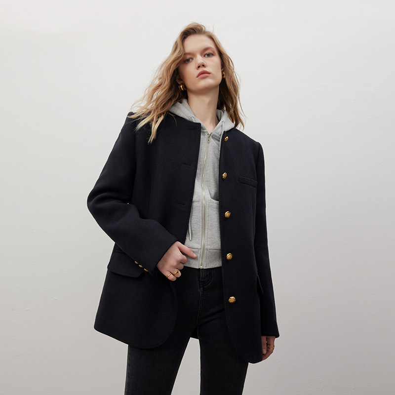 MADDEINAM 21 AUTUMN WINTER SMALL MOUNTAIN CASHMERE _ A class of first cut wool gold buckle Mao's suit jacket