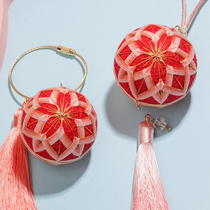 Handmade Safe And Diy Embroidered Hand Bow Ball Material Bag China Wind Overnight Bow Key Buttoned Wrap Trailer Hang Bestie