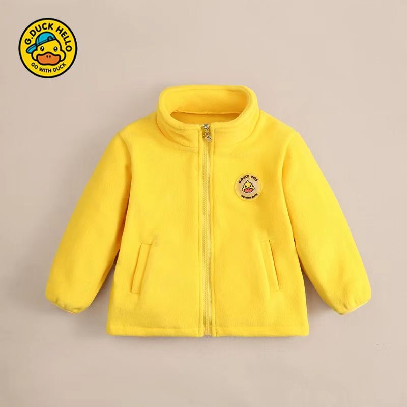 Little Yellow Duck Children's Fleece Jacket Autumn and Winter Inner Layer Baby Inner Wear Children's Clothing Boys and Girls Fleece Ollie Fleece Top