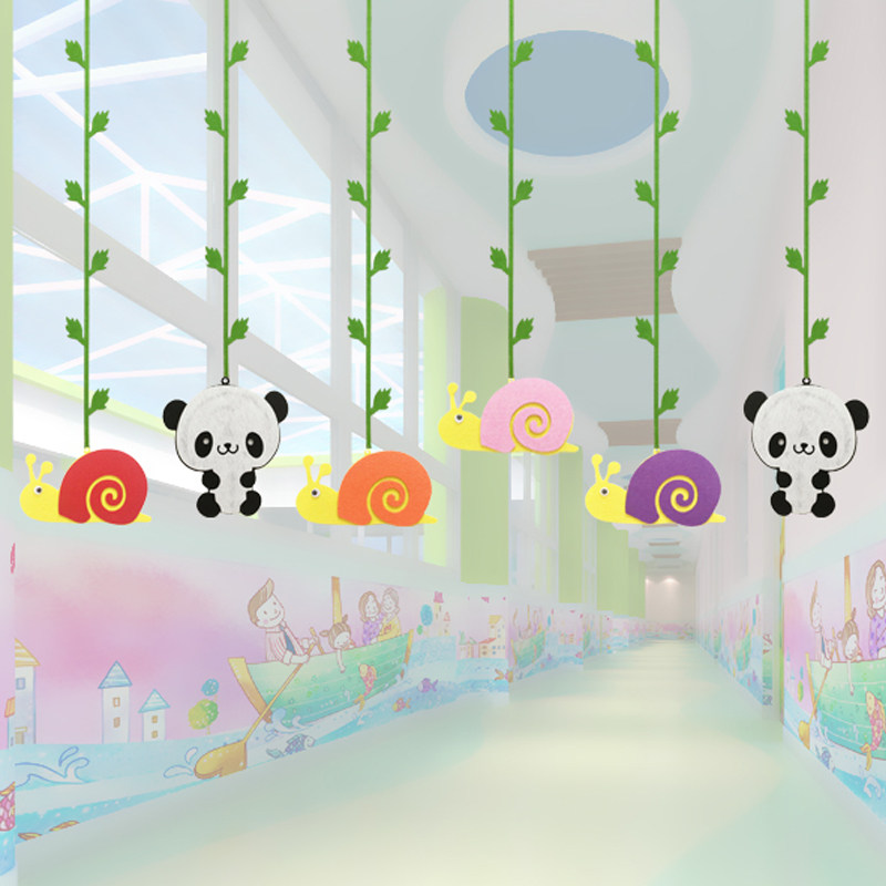 Kindergarten pendant children's room classroom shopping mall shop ceiling aerial decoration snail panda animal pendant