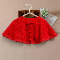 Girl Shawl Red Cape Hood Child Small Jacket Woman Bao Kan Shoulder Out Baby Outside Baby Sun Protection Cloak Canopy