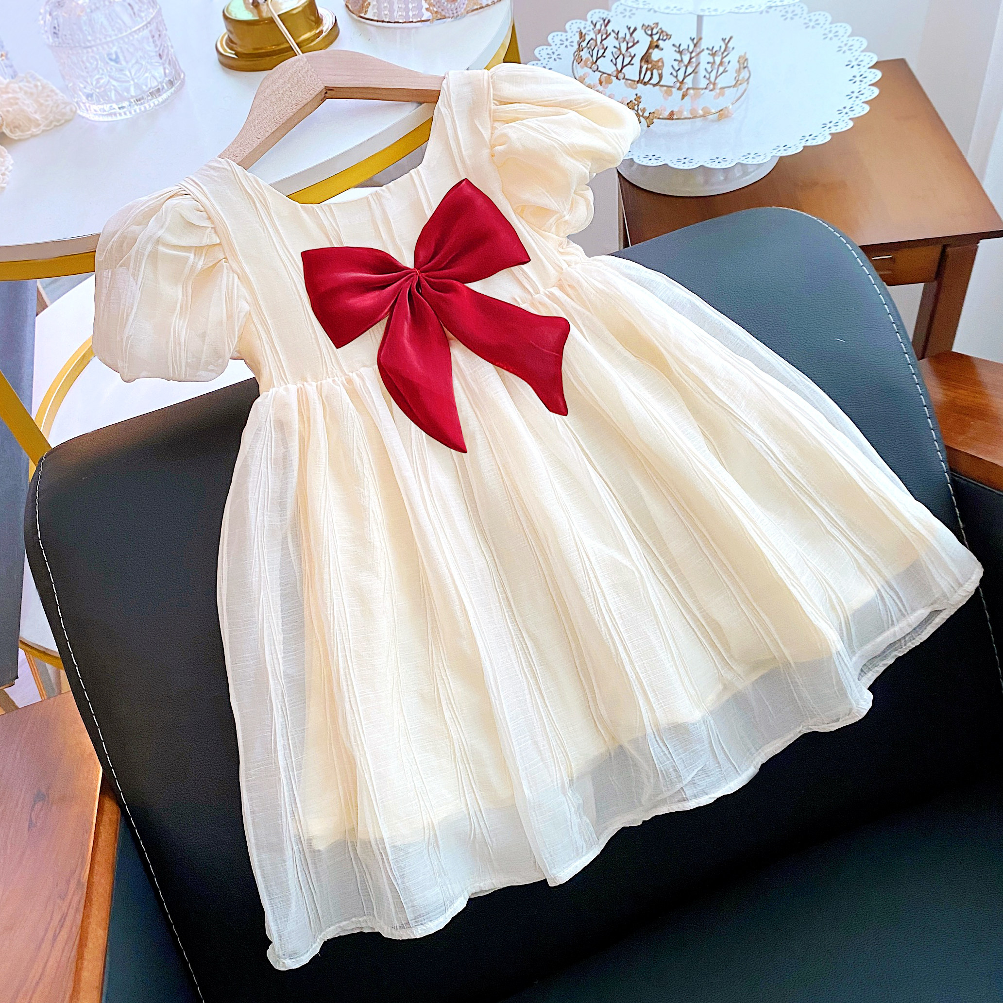 Girls summer dress western school fashion baby princess skirt foreign school popular popular super fairy sweet children's skirt