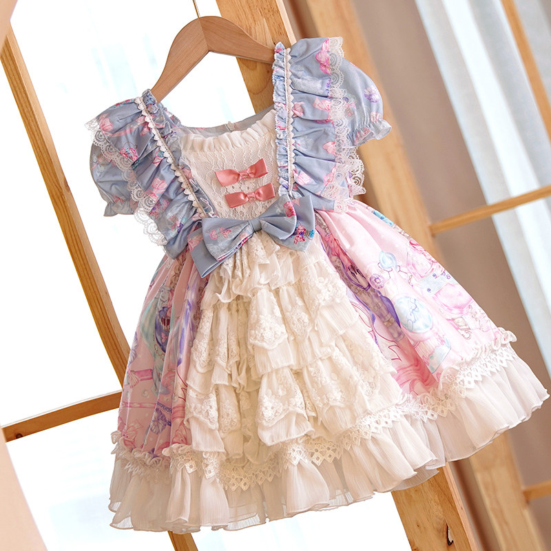 Roletta Girl Princess Dresses Dress Year Old Dress Girl Lolita Fluffy Dress Superfairy children's summer season