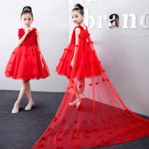 Girl Dress Girl Dress Child Princess Dresses Summer Style 2022 Trailing Bully Gown Presenter Show Flowers Child Wedding Dress Dress
