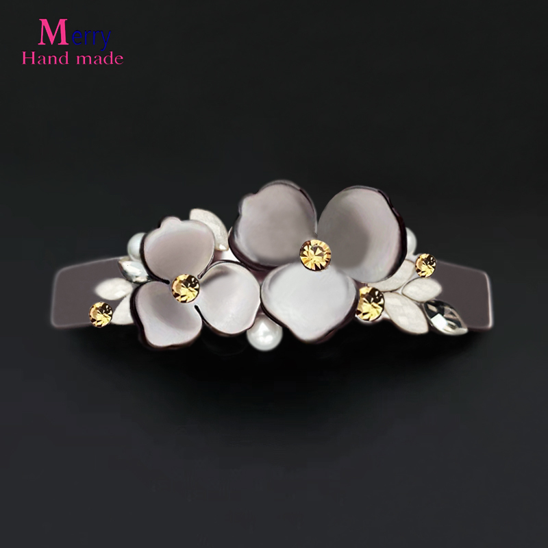 Horizontal Hair Clip for Women 2025 New Model Spring Barrette for the Back of the Head, Mom's Hair Clip, Crystal Ponytail Clip, High-End