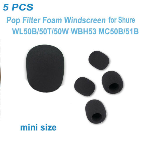 5 DRESS SHURE WL50B 50T 50W WBH53 MC50B COLLAR CLIP MICROPHONE SPONGE COVER UNIVERSAL IMI HOOD