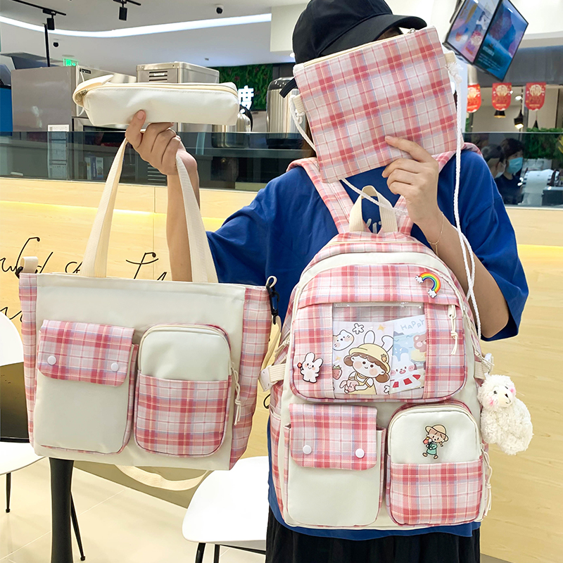 School Girls Junior High School Students Han Edition Campus High School Students' Shoulders Bag Elementary School Students Three To Six Grade Large Capacity Double Shoulder Bag