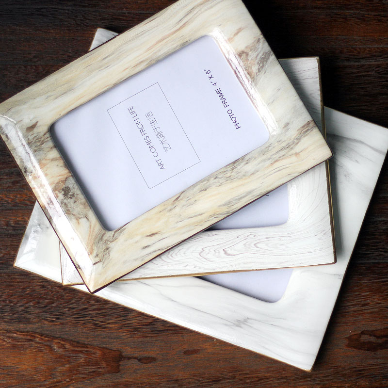 Nordic light luxury ceramic photo frame simple ins6 7 inch imitation marble decoration birthday gift wedding gift