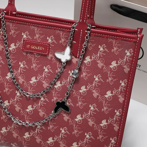 Красная вместительная и большая сумка через плечо для невесты, подарок на день рождения