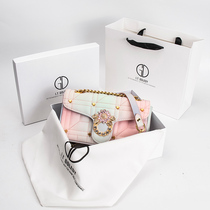 Hong Kong ITGDLEDY niche rainbow leather diamond bag female 2021 new chain shoulder messenger bag bag