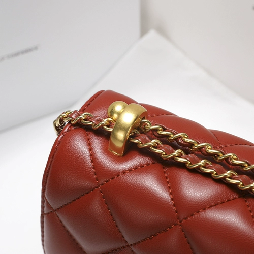 Красная маленькая сумка через плечо, сумка для телефона, Гонконг, из натуральной кожи