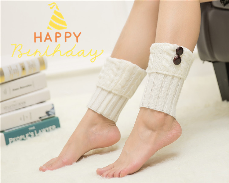 Thời trang Hàn Quốc hoang dã đơn giản mùa thu và mùa đông vớ đầu gối vớ ngắn chân ấm áp bộ xoắn đan vớ tất