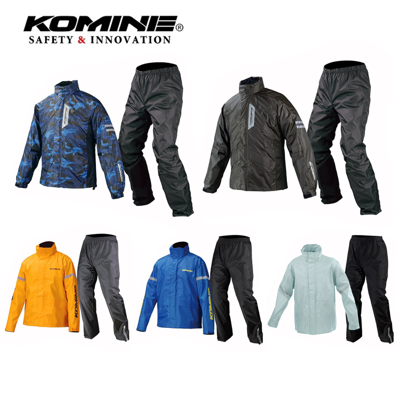 Komine Motorcycle Riding Split Raincoat and Rain Pants, Rainstorm-Proof Outdoor Hiking Waterproof Travel Equipment Set
