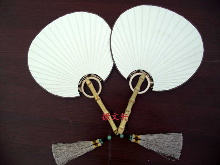 Natural Bamboo Root Double-sided Paper Panel Fan Blank Large Classical Fine Art Painting Fan China Fan