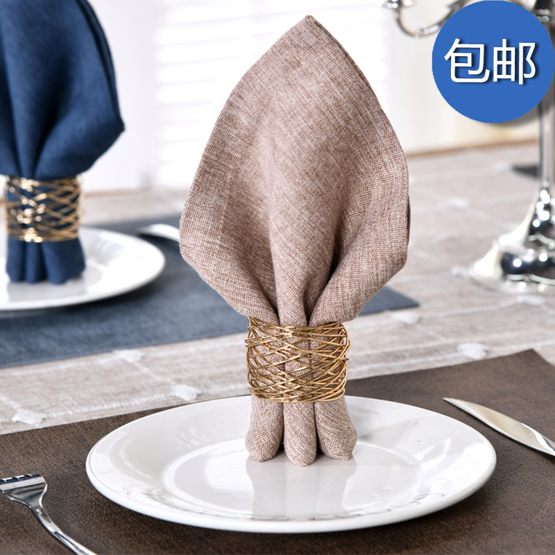 高級モデルルーム用金属製ナプキンバックル、ナプキンリング、手織りナプキンバックル、ヨーロピアンスタイルのナプキンリング、ウェディングオーナメント