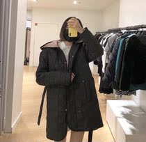 sandro 21 autumn winter double S quilted with waist belt closeted waist warm cotton jacket SFPOU00345