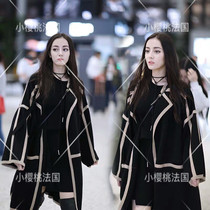 Cherry French MAJE Dili Reba with the same wool coat thickened long color matching medium-long coat