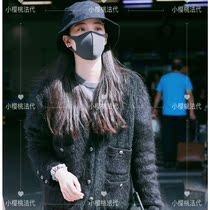 (cherry France) maje Ouyang Nana Tongan blouses black sweater Lazy Breeze Casual Jersey Jacket