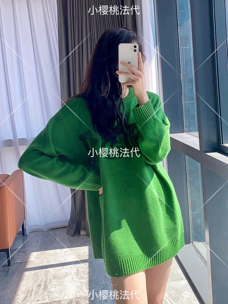 Cherry French MAXMARA 21 Autumn/Winter 1951 Digital Commemorative Edition Mid-Length Edition Wool Knit Sweater