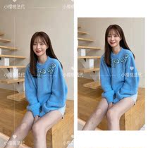 maje new Shen Mengchen Tongan Purple Butterfly Junction Bright Sheet V Collar Casual Knit Cardiolique short sweaters