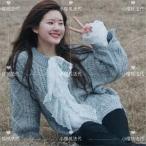 (Cherry France) maje20 autumn Zhao Rusi Zheng Endy with lace stitching lazy wind cardigan sweater