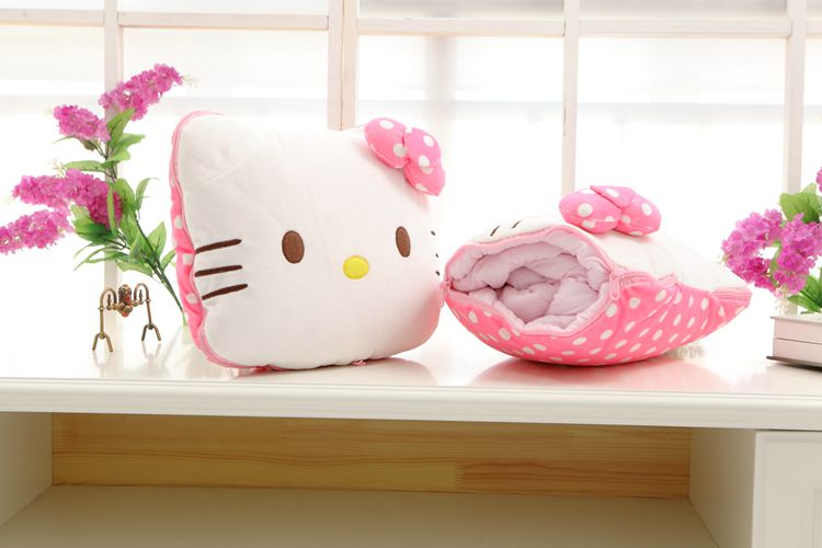 Dễ thương hoạt hình đa chức năng ấm tay hai trong một gối chăn điều hòa không khí sử dụng kép là ghế sofa văn phòng đệm gối chăn 2 trong 1