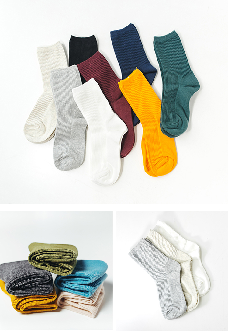 Bốn mùa phiên bản Hàn Quốc của vớ cotton màu rắn giày trắng nữ xu hướng retro đại học nữ vớ trong đống vớ Nhật Bản - Bít tất nữ vớ chống trượt