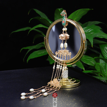 Retro style Ruyi pearl palace cheongsam press lapel buckle long tassel pendant Hanfu accessories classical brooch pendant