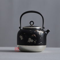 Fine workshop Japan silver pot sterling silver 999 kettle a piece of silver cooking teapot iron wrapped silver · Magpie 1300ml