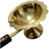 Large multifunctional 13cm long butter lamp made in India tapered wick for incense and camphor ready for use]
