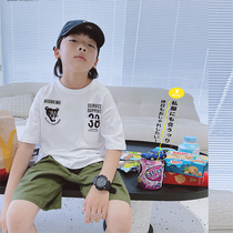 JUSTIN Child Clothing Summer Dress New Casual Short Sleeve Beating Undershirt Boy Japan Tiger Printed foreign air T-shirt