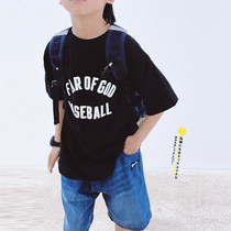 JUSTIN Tide Card Children Clothing Children Summer New Round Collar Casual Undershirt Boy Day Ensemble Foreign Air Thin Short Sleeve T-shirt