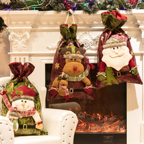 Christmas gift bag Santa Claus gift bag large imitation leather high-end doll three-dimensional candy bag Christmas gift