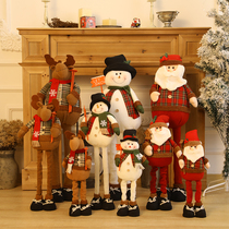 Telescopic Santa Claus snowman Elk Paparazzi Doll Shop Window Swing A Gift Christmas Decorations Scene Arrangement