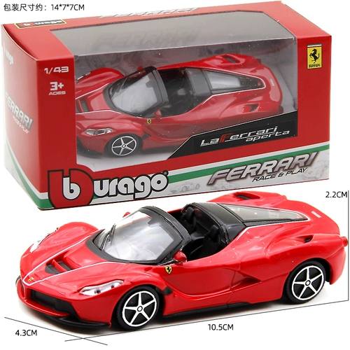 比美高 Ferrari, кабриолет, гоночный автомобиль для мальчиков, масштаб 1:43, масштаб 1:64