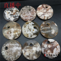 Natural cherry Agate princess buckle Safety buckle Big round card car hanging pendant bracelet Crystal color treasure